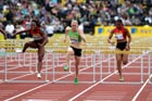 Sally Pearson beats Danielle Carruthers in the 100 metres Hurdles, 2011 Aviva London Grand Prix